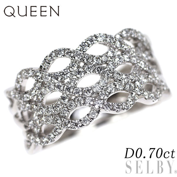 クイーン/Queen K18WG ダイヤモンド リング 0.70ct