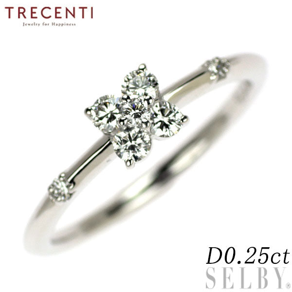トレセンテ K18WG ダイヤモンド リング 0.25ct フラワー
