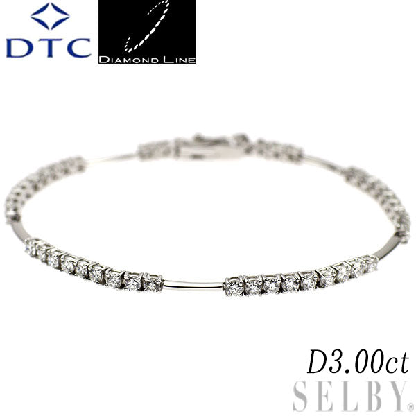 DTC K18WG ダイヤモンド ブレスレット 3.00ct LINE