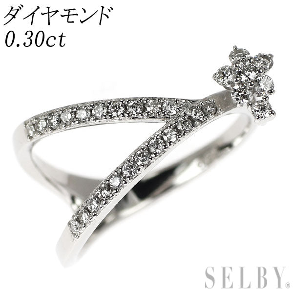 Pt950 ダイヤモンド リング 0.30ct フラワー