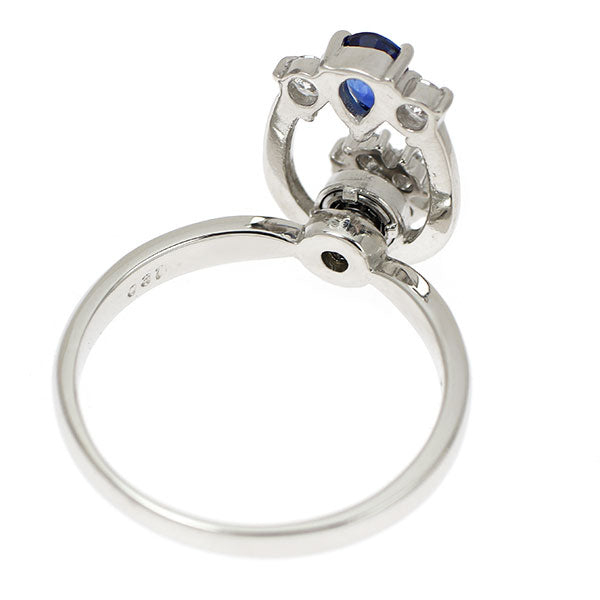 Pt900 サファイア ダイヤモンド リング 0.33ct D0.31ct