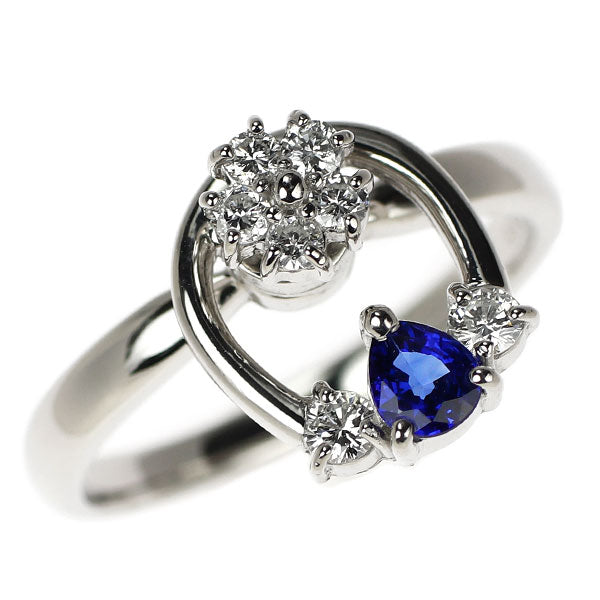Pt900 サファイア ダイヤモンド リング 0.33ct D0.31ct