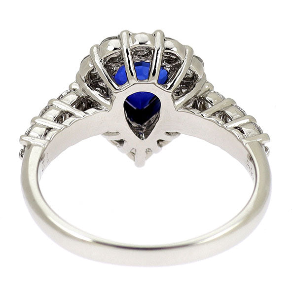 Pt900 マダガスカル産 ロイヤルブルーサファイア ダイヤモンド リング 1.27ct D0.68ct