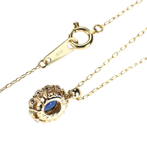 K18YG サファイア ダイヤモンド ペンダントネックレス 0.57ct D0.24ct