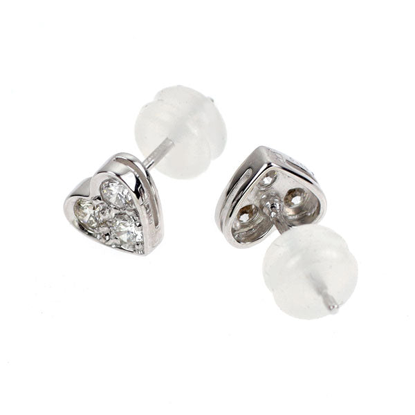 K18WG ダイヤモンド ピアス 0.30ct ハート