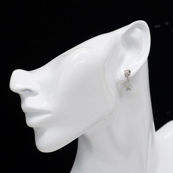 K18WG ダイヤモンド ピアス 0.550ct スター 星