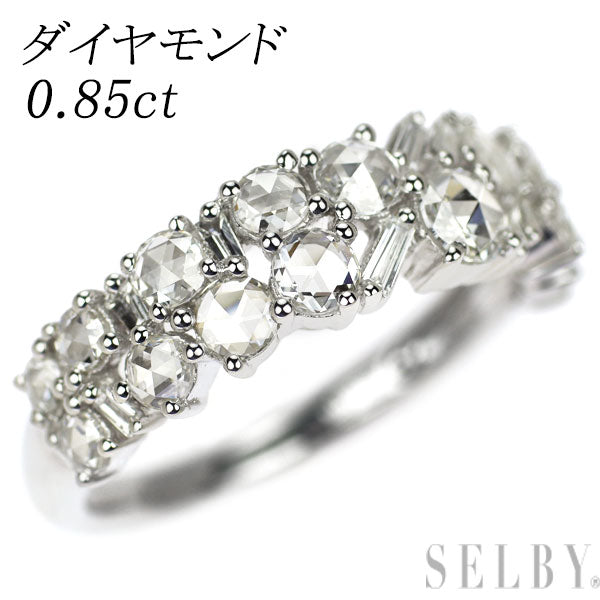 K18WG ローズカット/テーパーカット ダイヤモンド リング 0.85ct
