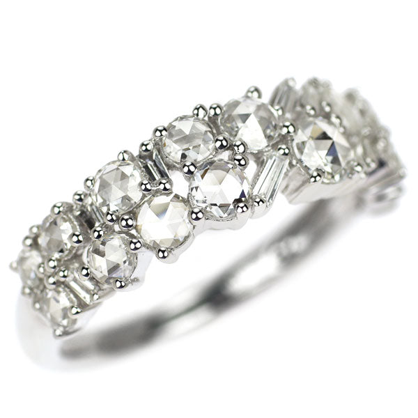 K18WG ローズカット/テーパーカット ダイヤモンド リング 0.85ct