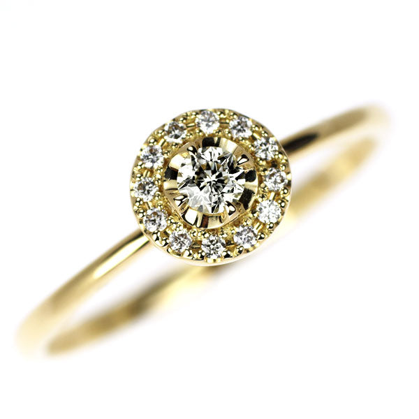wish upon a star K18YG ダイヤモンド リング 0.088ct D0.05ct