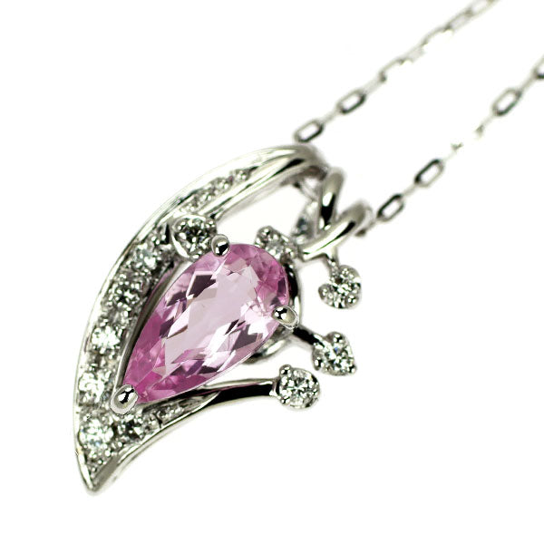 山本真理 Pt900/ K18WG インペリアルトパーズ ダイヤモンド ペンダントネックレス 0.89ct D0.123ct チェーン社外