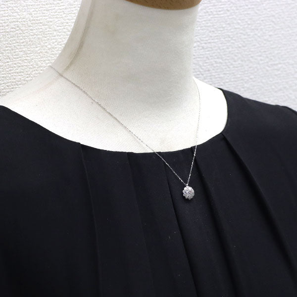 希少 Pt900/ K18WG 天然ピンクダイヤモンド ペンダントネックレス 0.071ct D0.91ct