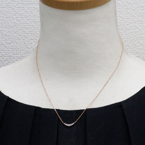 ヴァンドーム青山 K18PG ダイヤモンド ペンダントネックレス 0.12ct