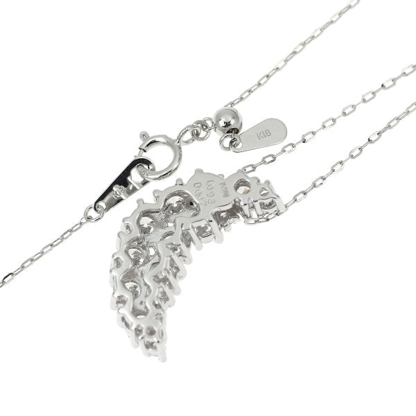 Pt900/ K18WG ダイヤモンド ペンダントネックレス 1.163ct 月