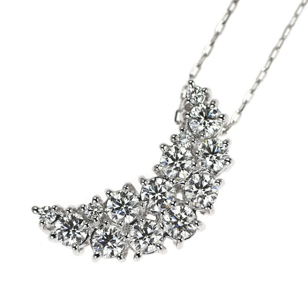Pt900/ K18WG ダイヤモンド ペンダントネックレス 1.163ct 月