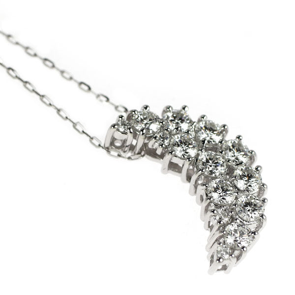 Pt900/ K18WG ダイヤモンド ペンダントネックレス 1.163ct 月