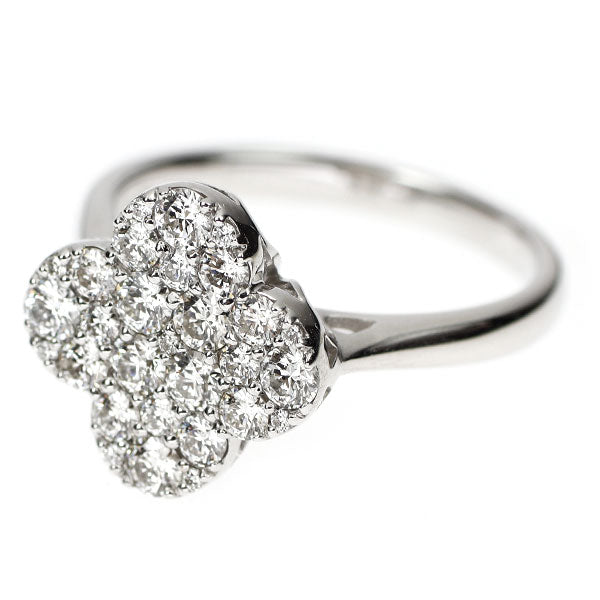 K18WG H&C ダイヤモンド リング 1.00ct フラワー パヴェ