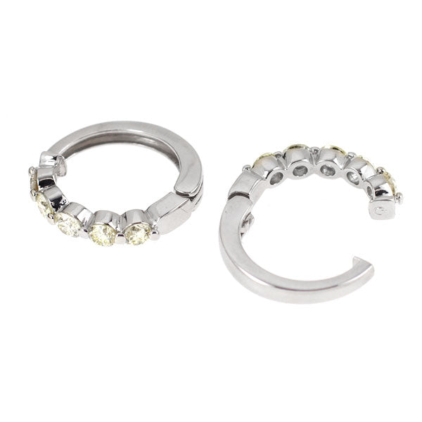 Pt900 ダイヤモンド イヤリング 1.00ct フープ ピアリング