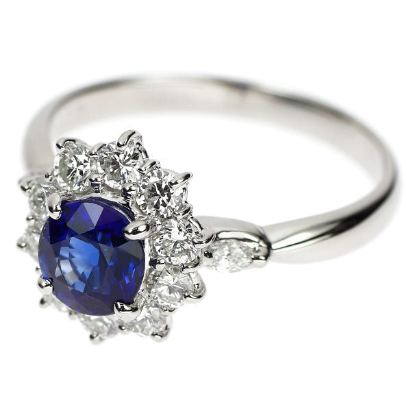 Pt900 サファイア ダイヤモンド リング 1.28ct D0.77ct