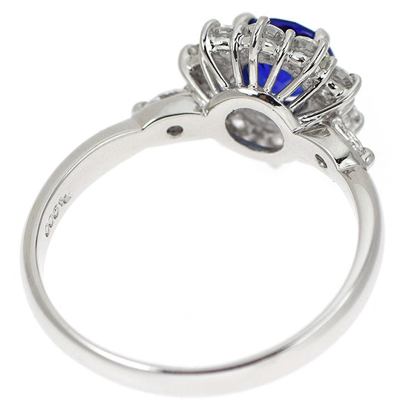 Pt900 サファイア ダイヤモンド リング 1.28ct D0.77ct