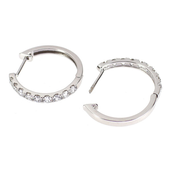K18WG ダイヤモンド フープ ピアス 1.00ct