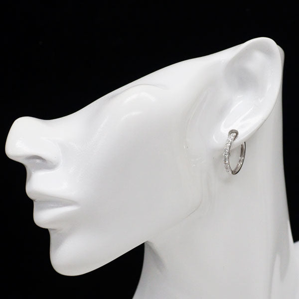K18WG ダイヤモンド フープ ピアス 1.00ct