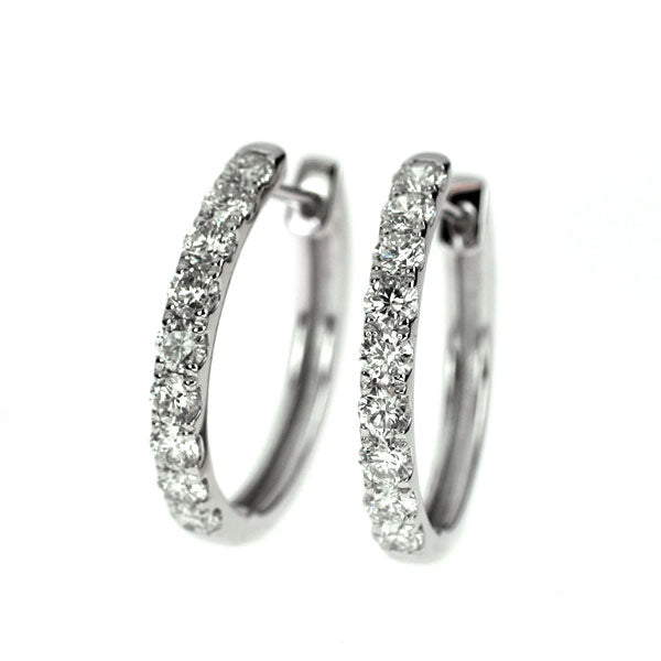 K18WG ダイヤモンド フープ ピアス 1.00ct