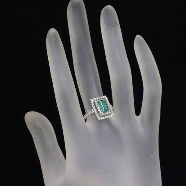 Pt950 コロンビア産 ノンオイルエメラルド ダイヤモンド リング 0.92ct D0.81ct