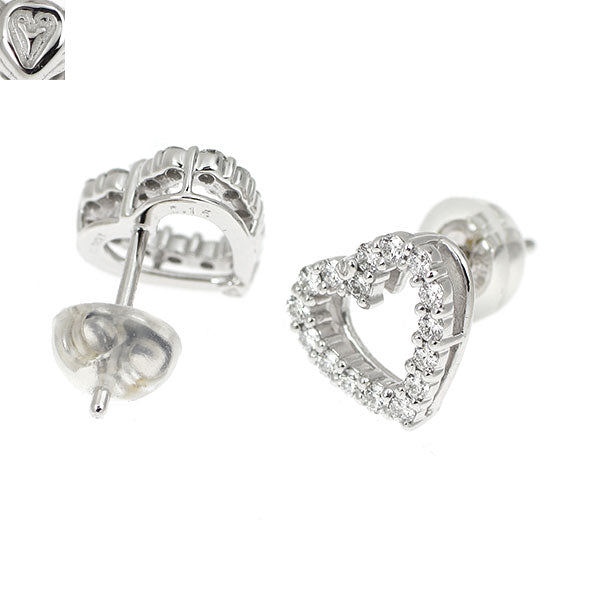ベリテ K18WG H&C ダイヤモンド ピアス 0.30ct ハート