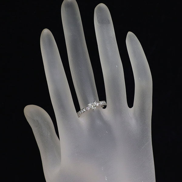 Pt900 ハートシェイプ ダイヤモンド リング 0.418ct PD0.35ct D0.10ct