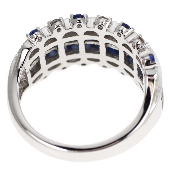 K18WG サファイア ダイヤモンド リング 1.81ct D0.08ct ミステリーセッティング