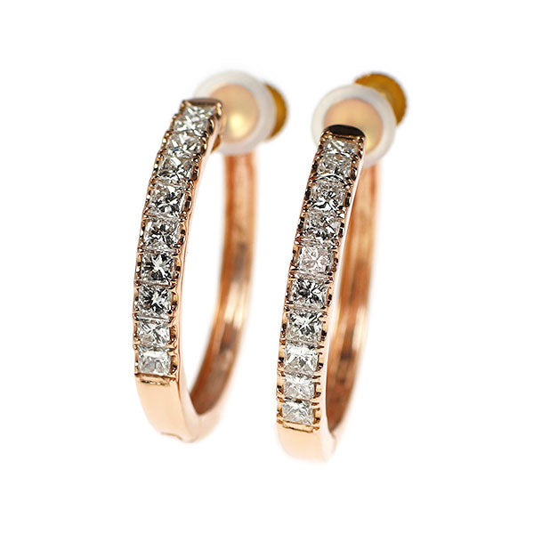 K18PG ダイヤモンド フープ イヤリング 1.00ct