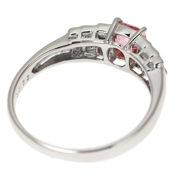 Pt900 パパラチアサファイア ダイヤモンド リング 0.580ct D0.32ct