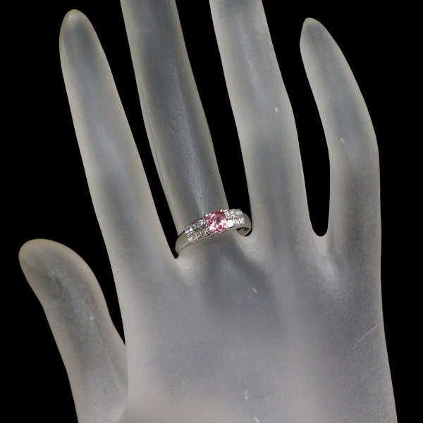 Pt900 パパラチアサファイア ダイヤモンド リング 0.580ct D0.32ct