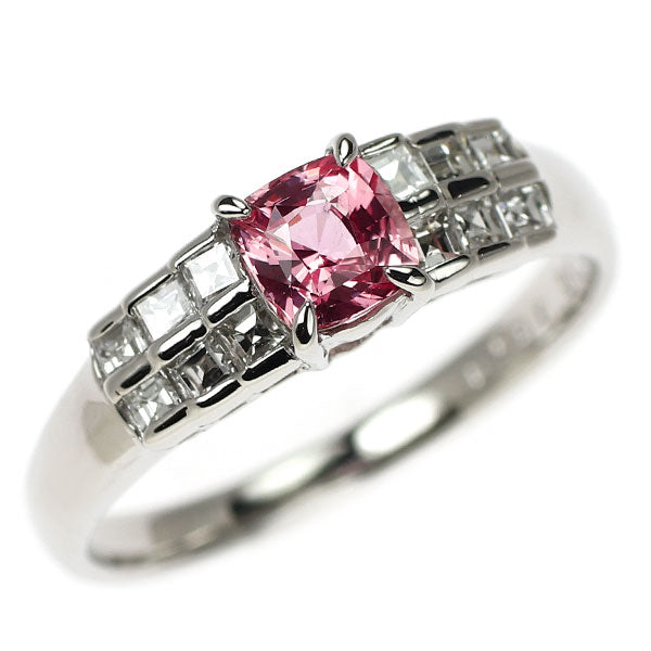 Pt900 パパラチアサファイア ダイヤモンド リング 0.580ct D0.32ct