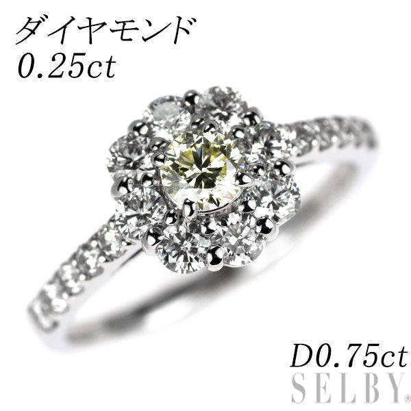 Pt900 ダイヤモンド リング 0.25ct D0.75ct
