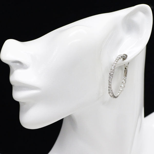 K18WG ダイヤモンド ピアス 5.46ct フープ