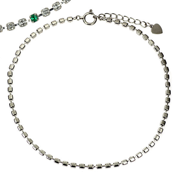 K18WG ダイヤモンド エメラルド テニス ブレスレット 1.71ct