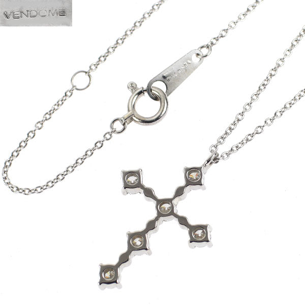 ヴァンドーム青山 Pt900/ Pt850 ダイヤモンド ペンダントネックレス 0.38ct クロス