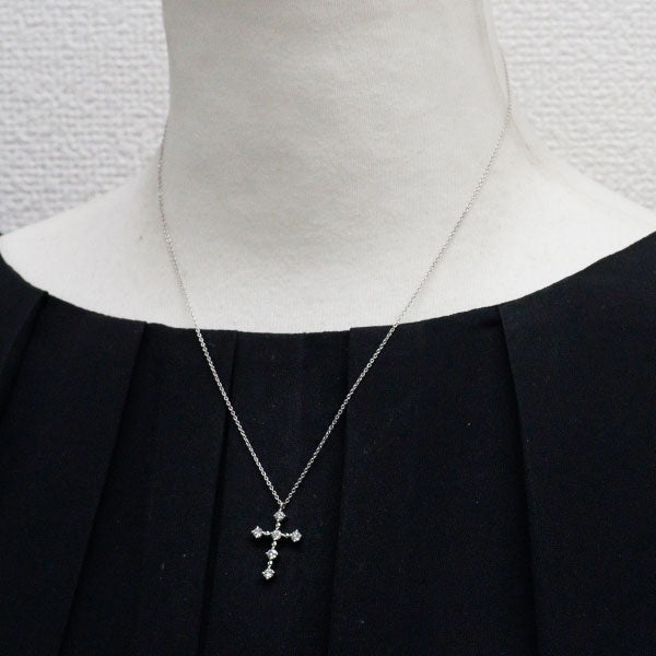 ヴァンドーム青山 Pt900/ Pt850 ダイヤモンド ペンダントネックレス 0.38ct クロス