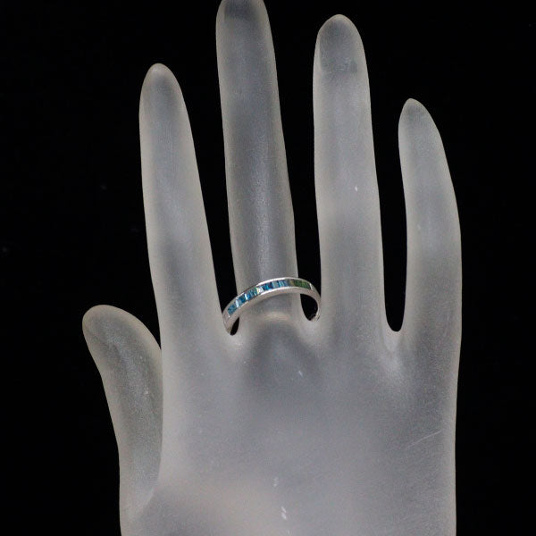 GSTV K18WG カラーレス/トリートグリーン/ブルー ダイヤモンド リング 0.25ct ハーフエタニティ