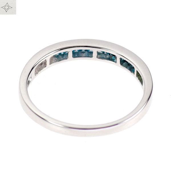 GSTV K18WG カラーレス/トリートグリーン/ブルー ダイヤモンド リング 0.25ct ハーフエタニティ