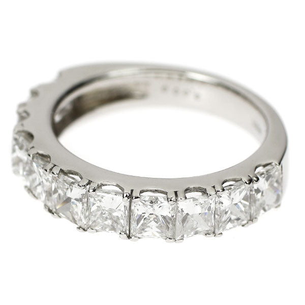 新品 Pt950 プリンセスカット ダイヤモンド リング 3.000ct D-H SI1-2 ハーフエタニティ