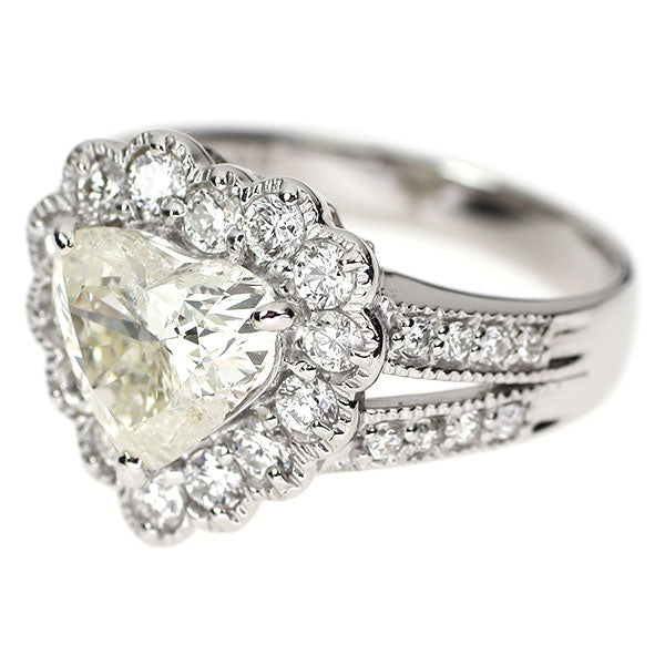 新品 Pt900 ハートシェイプ ダイヤモンド リング 2.111ct L I1 D0.83ct