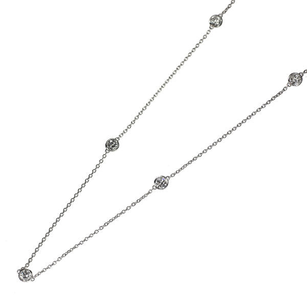 新品 K18WG ダイヤモンド ペンダントネックレス 3.009ct ロング ステーション 75cm