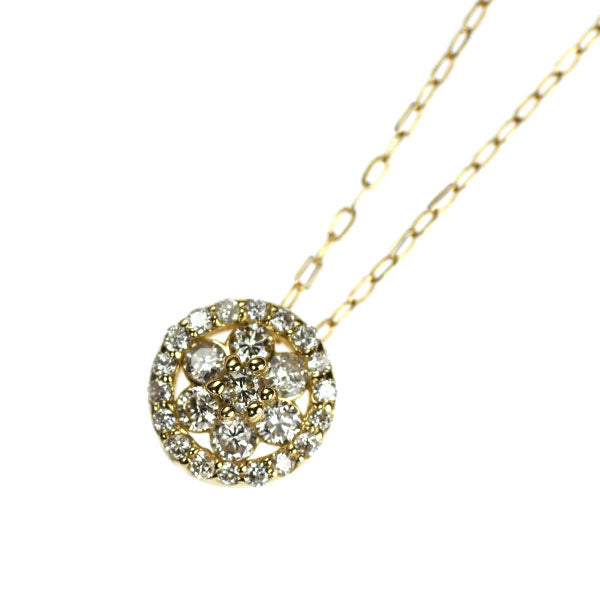 新品 K18YG ダイヤモンド ペンダントネックレス 0.23ct
