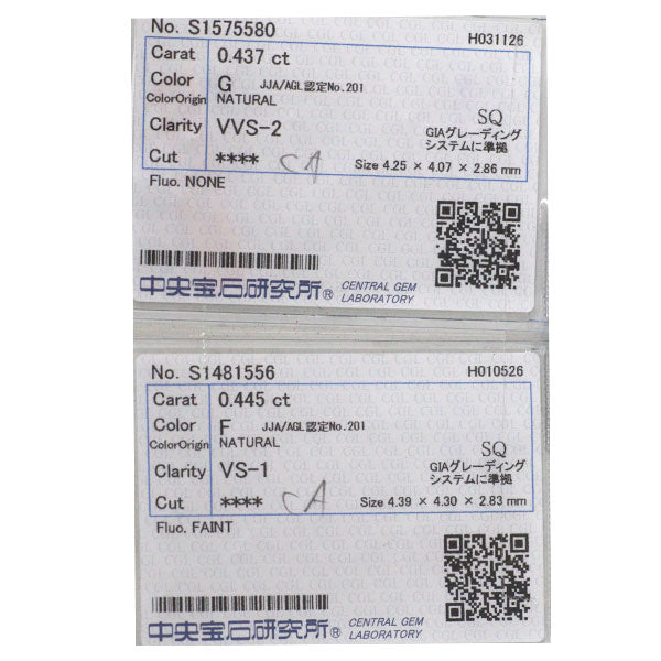 新品 Pt900 カレカット ダイヤモンド ピアス 0.882ct F/G VVS2/VS1