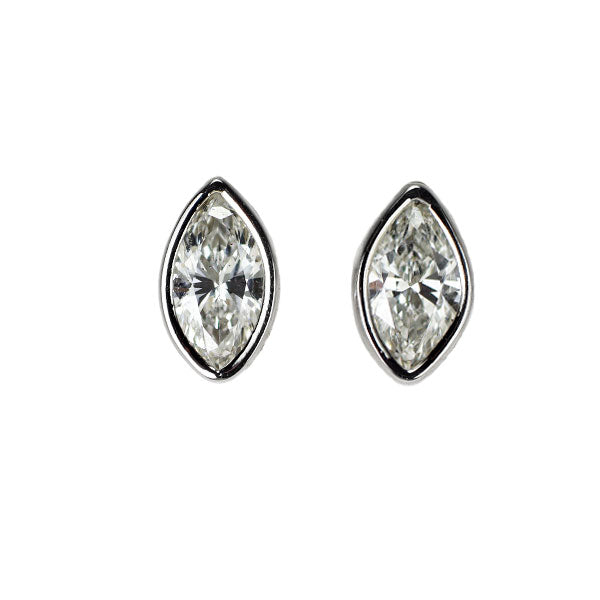 新品 Pt900 マーキスカット ダイヤモンド ピアス 0.517ct E/F SI1-2