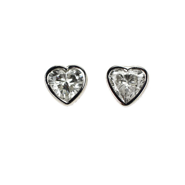 新品 Pt900 ハートシェイプ ダイヤモンド ピアス 0.578ct E/G SI1-2