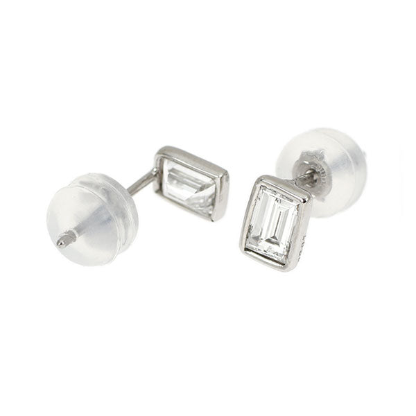 新品 Pt900 バケットカット ダイヤモンド ピアス 0.556ct E/F SI2