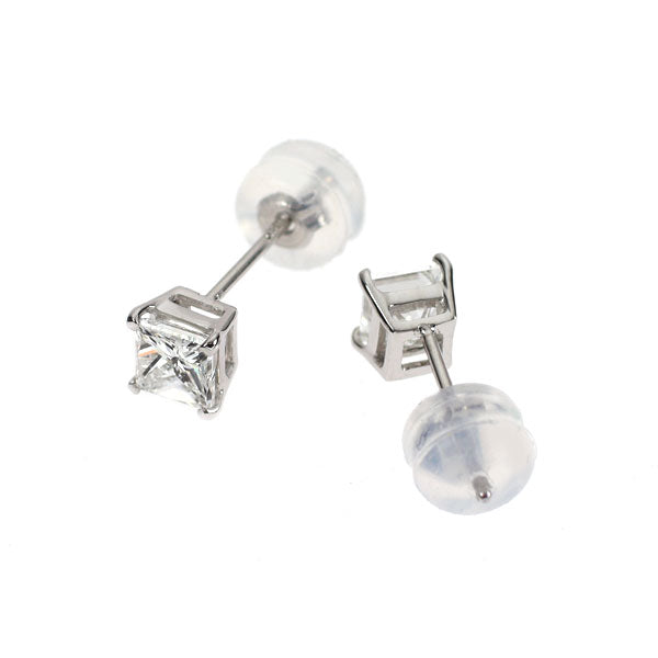 新品 Pt900 プリンセスカット ダイヤモンド ピアス 0.697ct E/F VS1